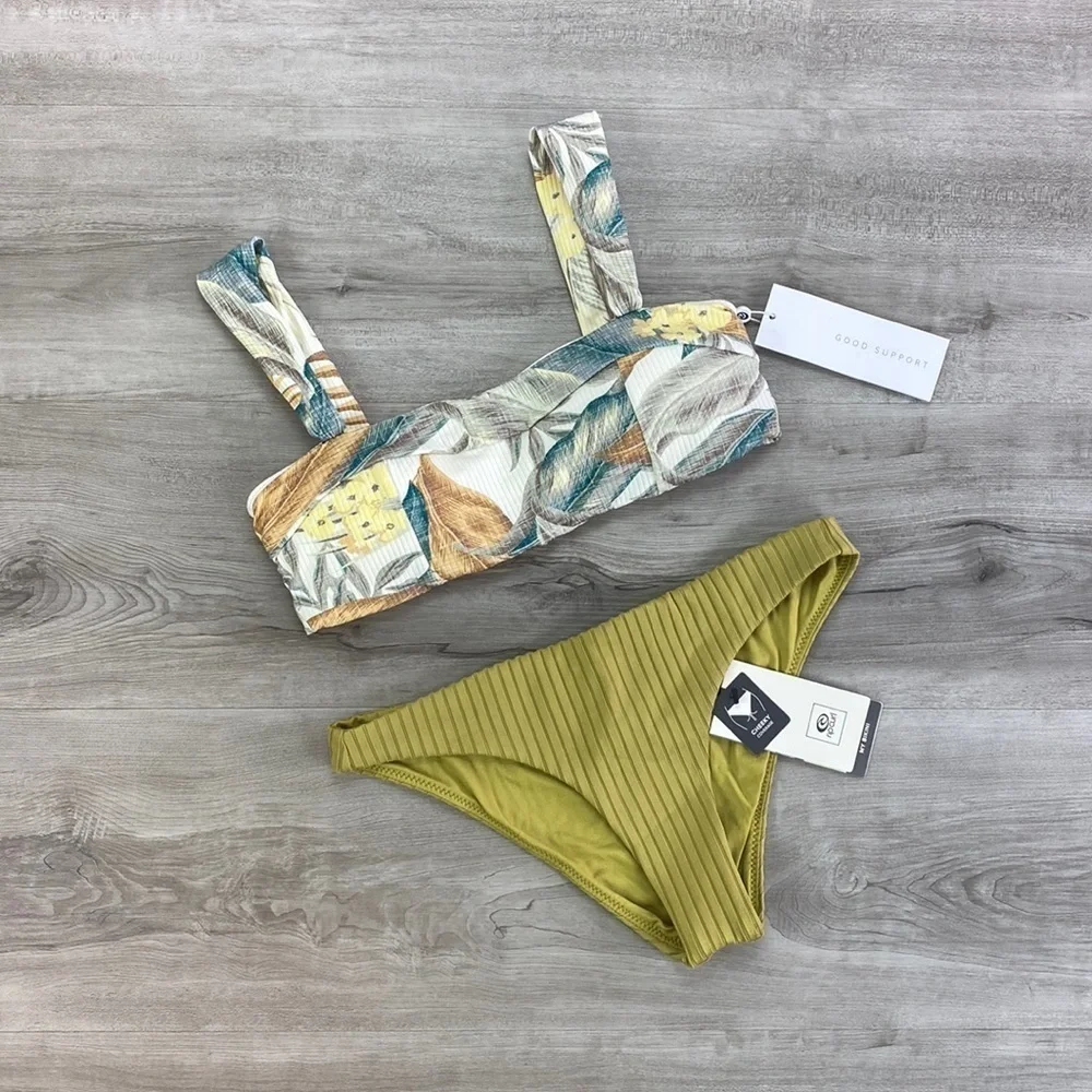 ☀️RIP CURL☀️ TROPIC SOL BRALETTE PREMIUM SURF CHEEKY PANT BIKINI SET